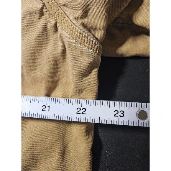 Vtg LL Bean Flannel Lined Canvas Shirt Jacket Mens LTan Khaki Plaid Lining - Picture 7 of 8